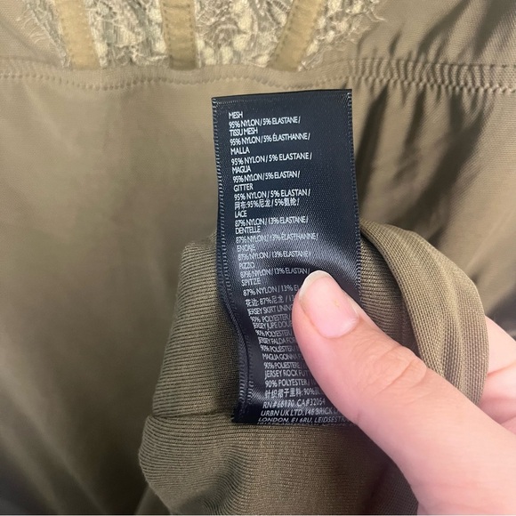 NEW Urban Outfitters Bustier Mini Slip Dress Lingerie Lace Large Green - Picture 5 of 7